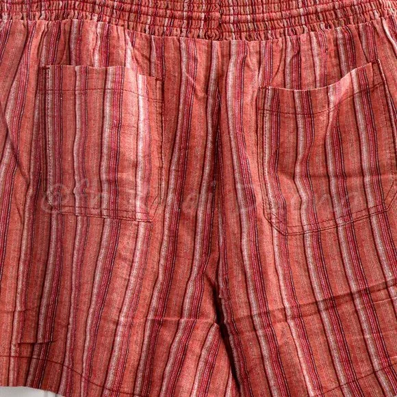 Briggs Ladies’ Linen Blend Short RED STRIPE - Picture 5 of 5